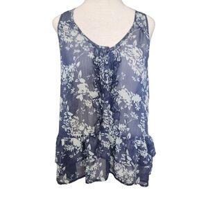 Inked&Faded Sheer Ruffle Tank Top